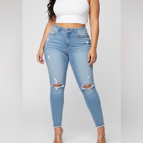 Fashion Nova Denim - FashionNova | distressed skinny jeans size 5